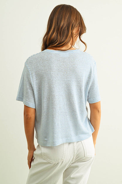 The Baby Blue Striped Top