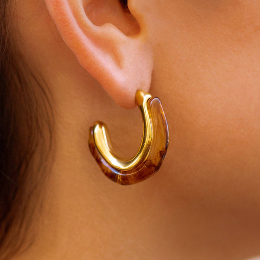 Amber Earrings: Gold
