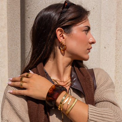 Amber Earrings: Gold