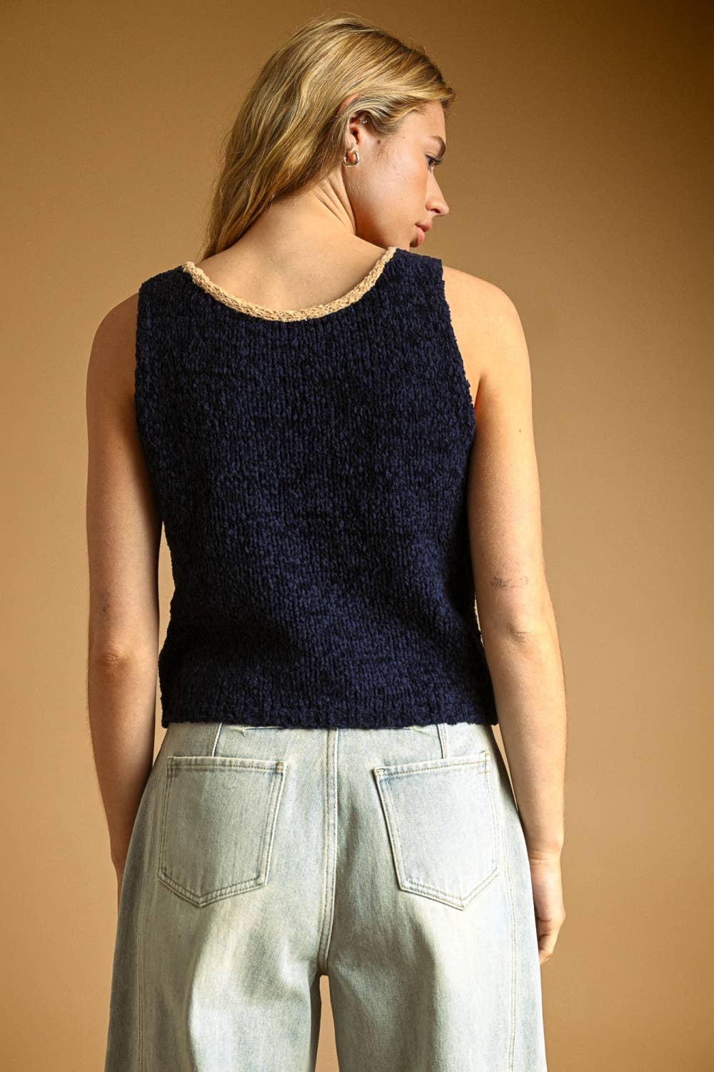 The Kim Navy Sweater Vest