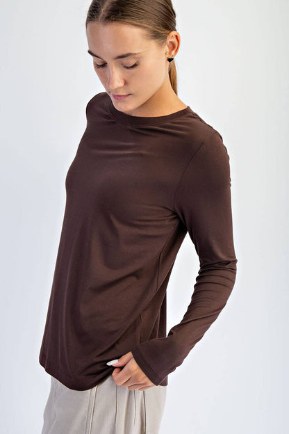 The Every Day Long Sleeve- Brown