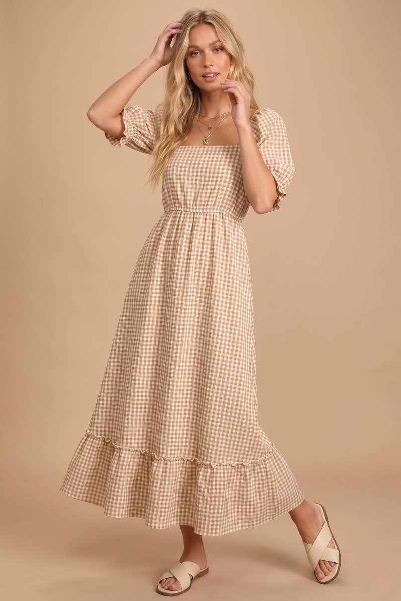 The Angie Gingham Plaid Dress