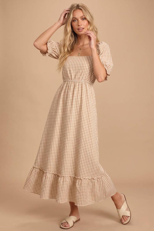 The Angie Gingham Plaid Dress