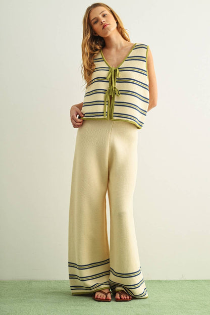 The Cora Tie Striped Sweater Vest