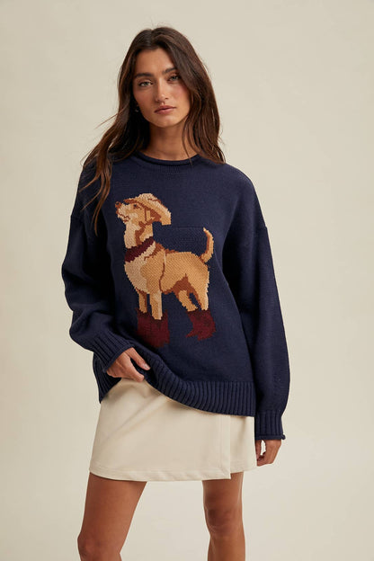 Western Dog Pullover Sweater