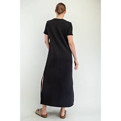 Modal Scuba Maxi Dress- Black
