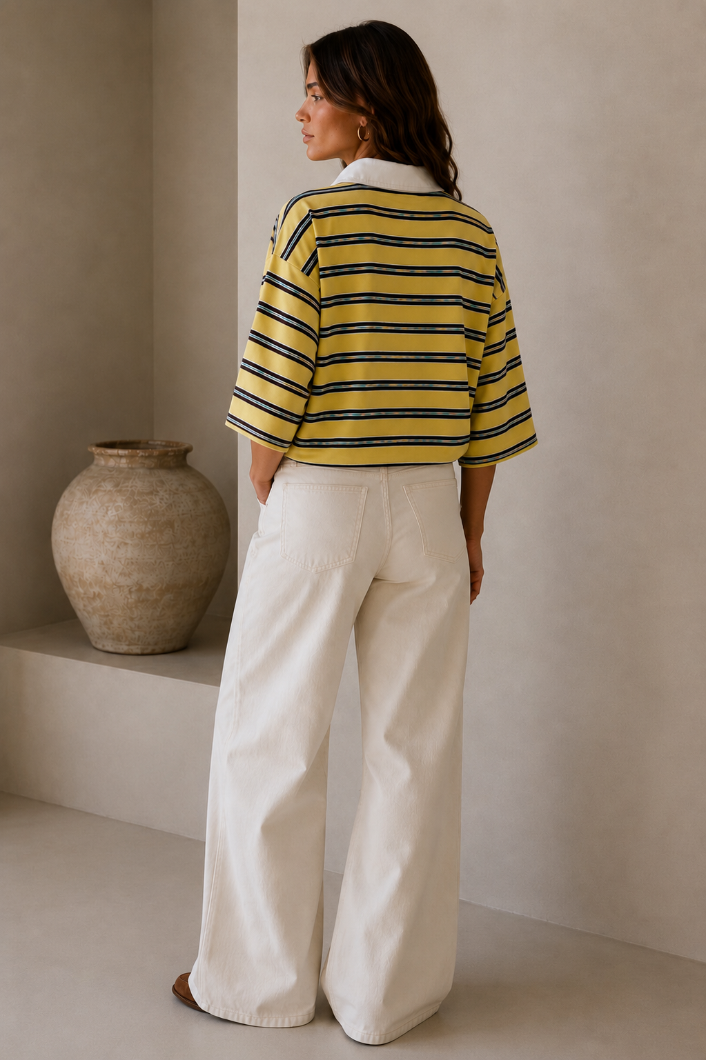 The Rugby Striped Polo- Butter Yellow