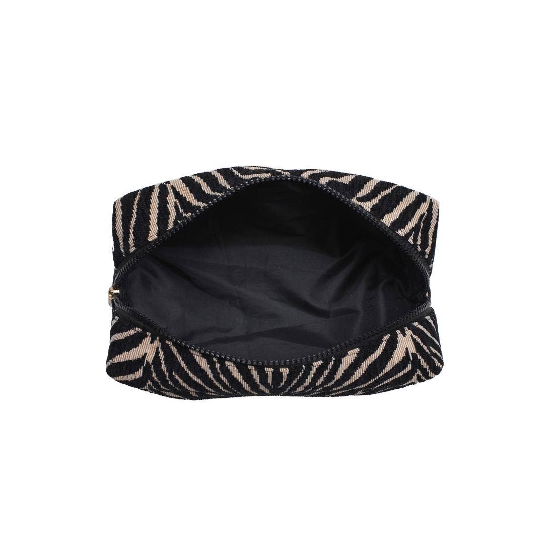 Zebra Cosmetic Pouch: Natural Black