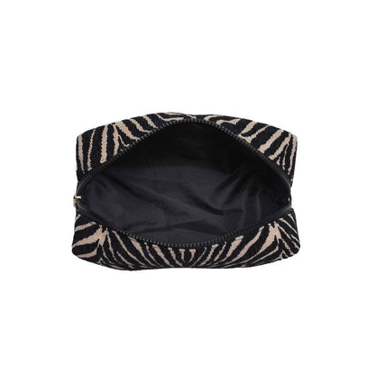 Zebra Cosmetic Pouch: Natural Black