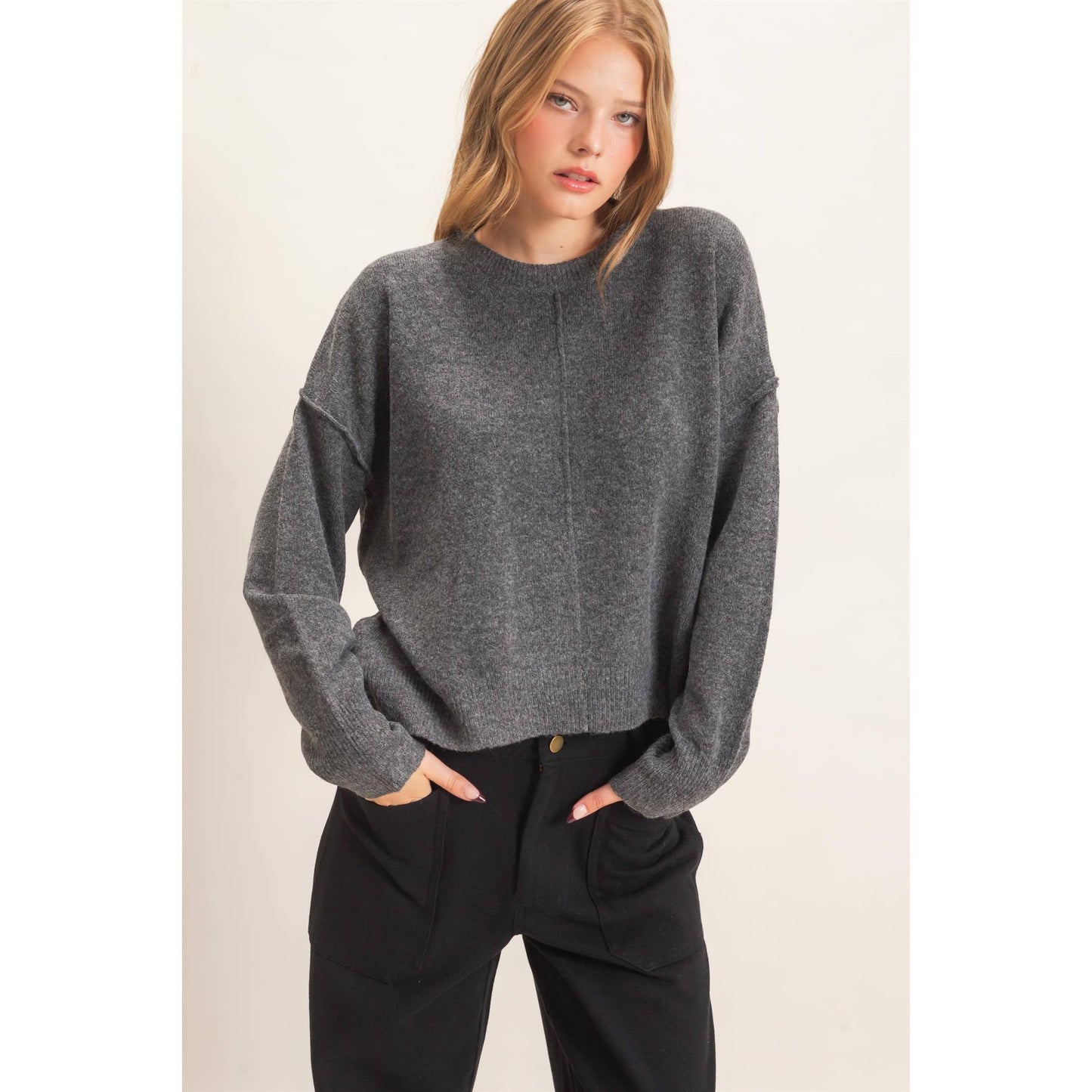 The Iris Sweater- Charcoal
