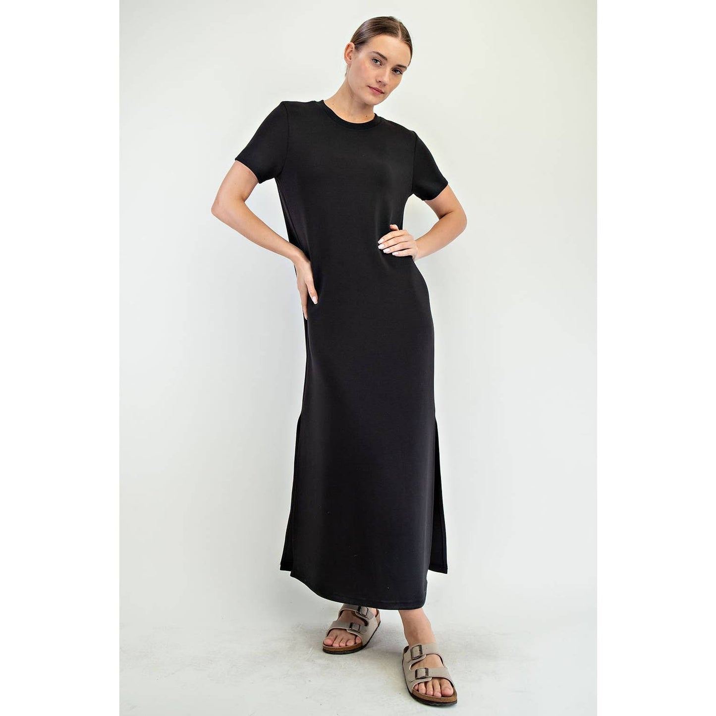 Modal Scuba Maxi Dress- Black