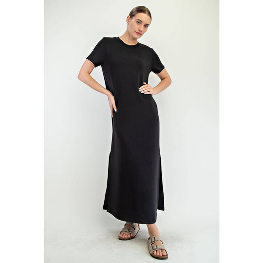 Modal Scuba Maxi Dress- Black