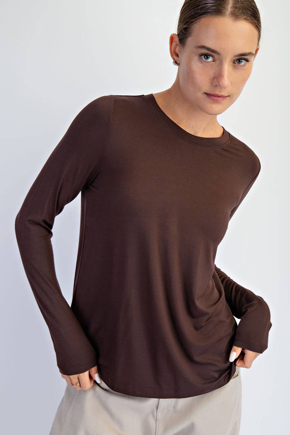 The Every Day Long Sleeve- Brown