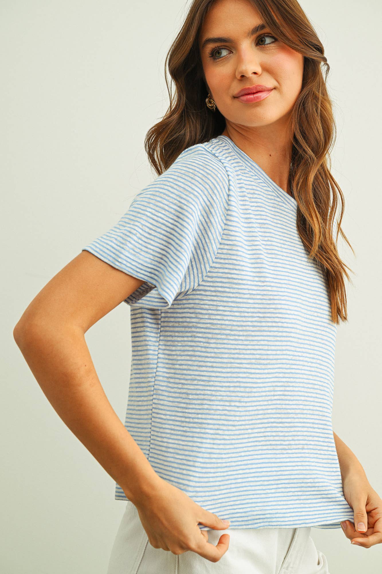 The Baby Blue Striped Top