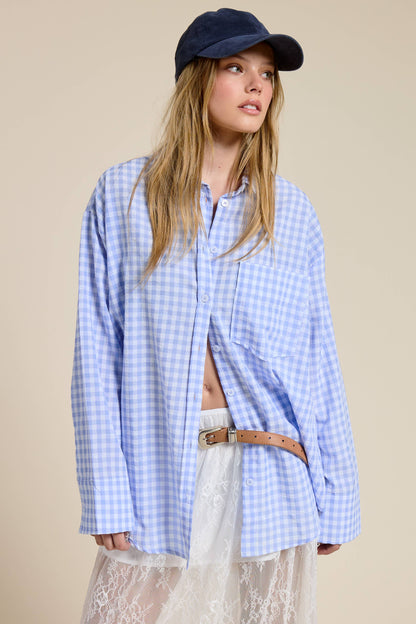 The Gingham Blue Button Up