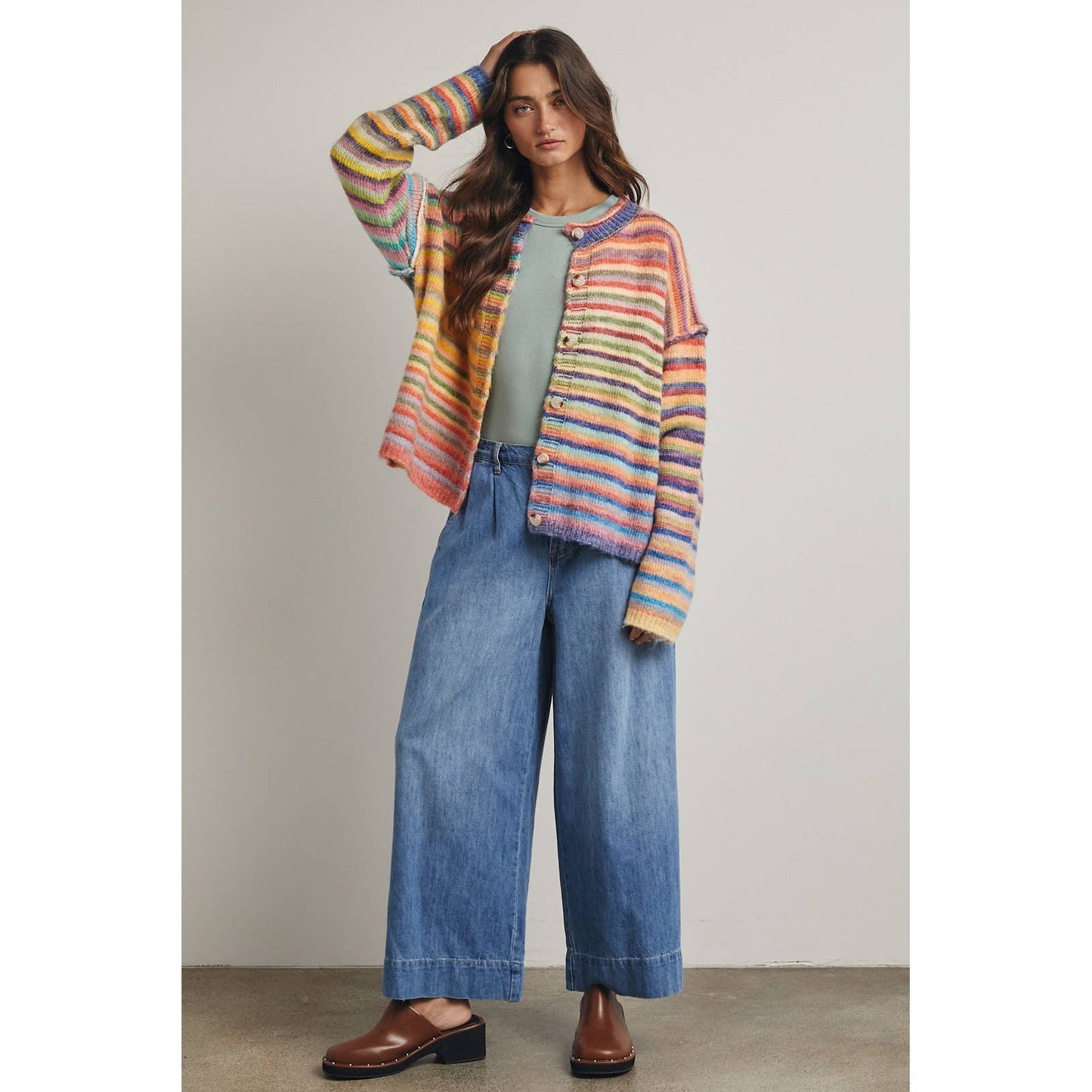 The Rainbow Button Up Sweater