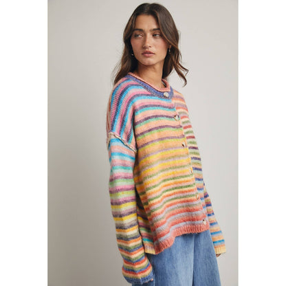 The Rainbow Button Up Sweater