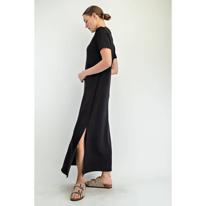 Modal Scuba Maxi Dress- Black