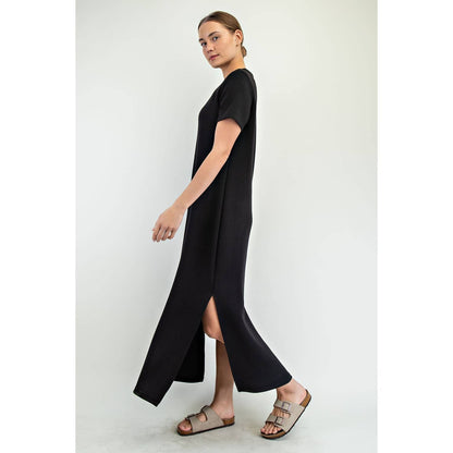Modal Scuba Maxi Dress- Black