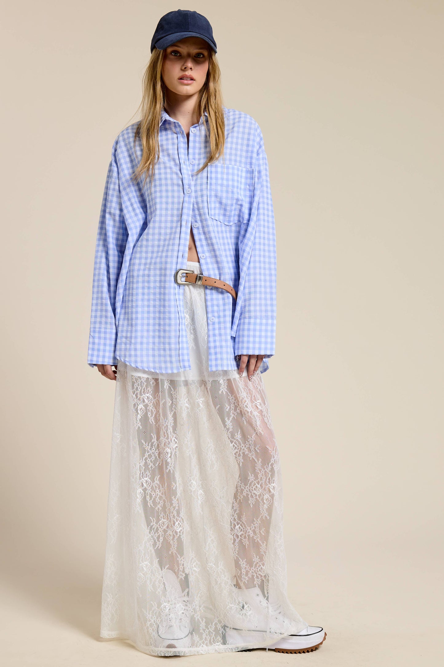 The Gingham Blue Button Up