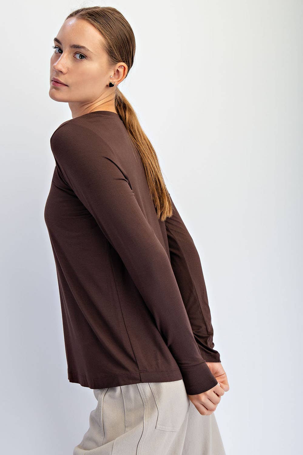 The Every Day Long Sleeve- Brown