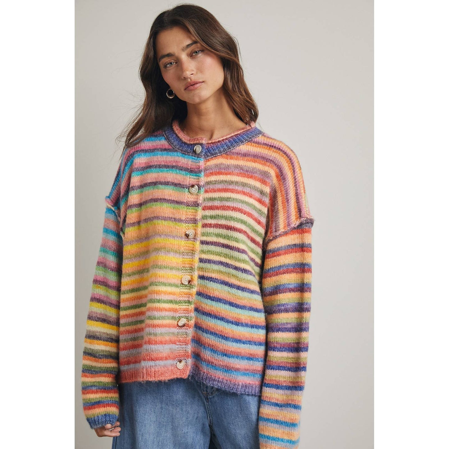 The Rainbow Button Up Sweater